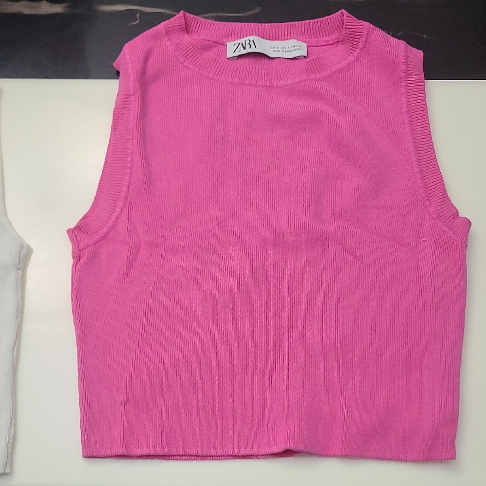 Zara Bright Pink Knit Tank